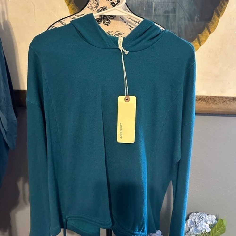 Lanston NWT sweatshirt. Teal.  Revolve featured designer
